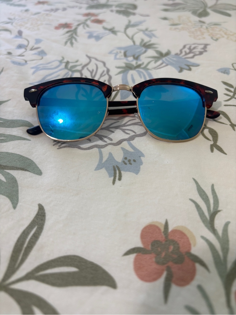 Men's Polarized Tortoiseshell Clubmaster Sunglasses
